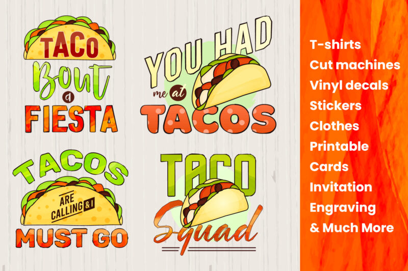 Funny Taco Sublimation Bundle