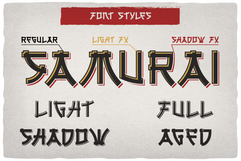 Tokugawa. Font & 10 editable t-shirt designs.