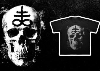 Occult Grunge Goth Alternative Aesthetic Skull – Black n White Png Graphic