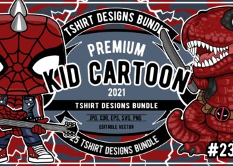 25 kid cartoon tshirt designs bundle #23