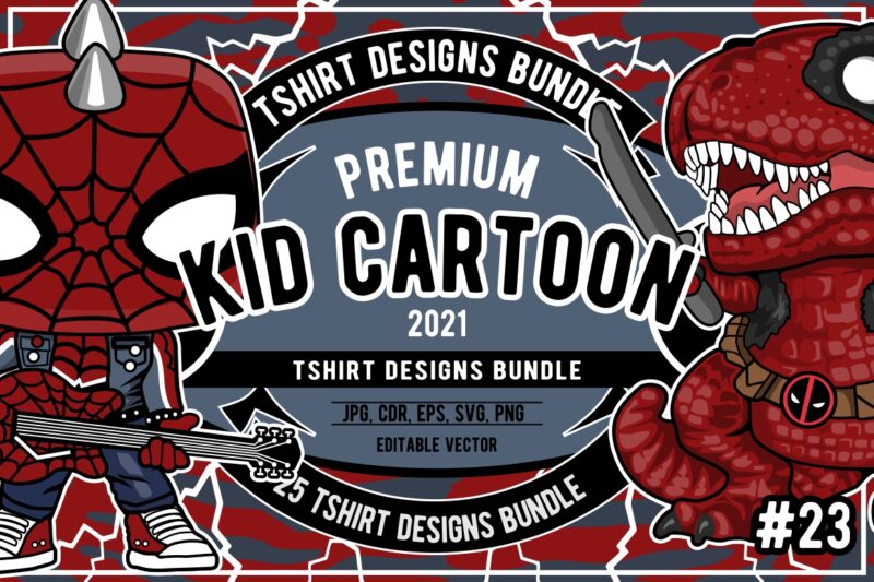 25 kid cartoon tshirt designs bundle #23