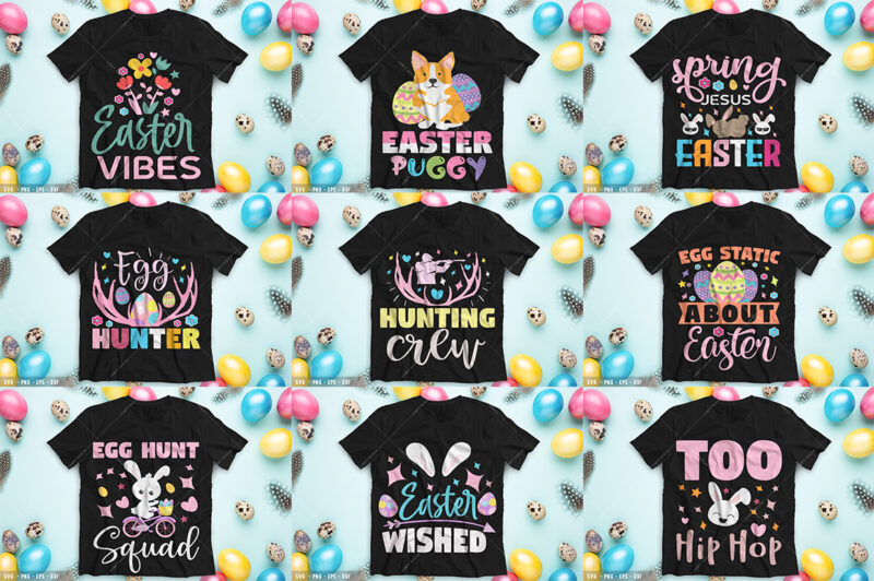 Happy Easter Day Tshirt Design Bundle