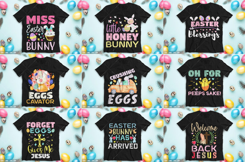 Happy Easter Day Tshirt Design Bundle