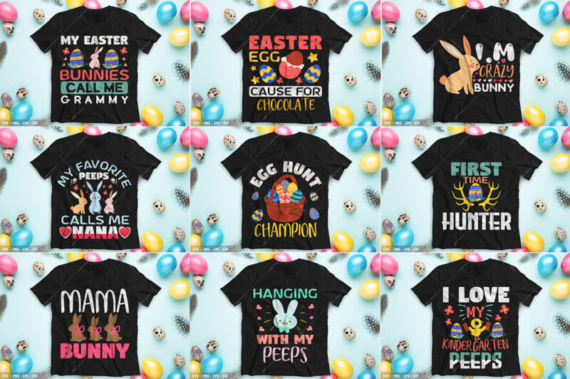 Happy Easter Day Tshirt Design Bundle