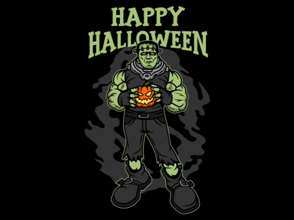 Franky happy halloween t shirt graphic design