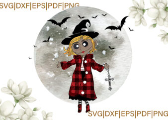 Witch And Moon Halloween Gifts, Shirt For Halloween Svg File Diy Crafts Svg Files For Cricut, Silhouette Sublimation Files