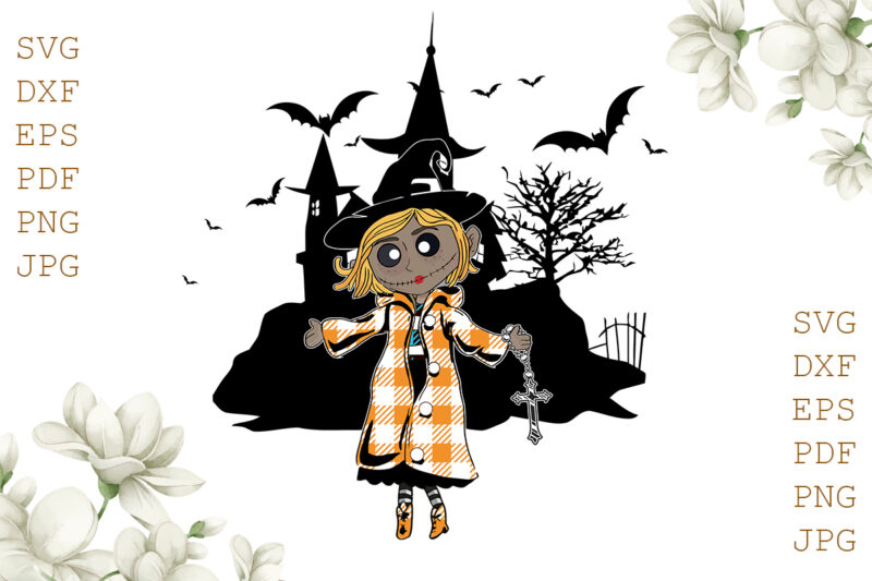 Witch And Haunted House Halloween Gifts, Shirt For Halloween Svg File Diy Crafts Svg Files For Cricut, Silhouette Sublimation Files