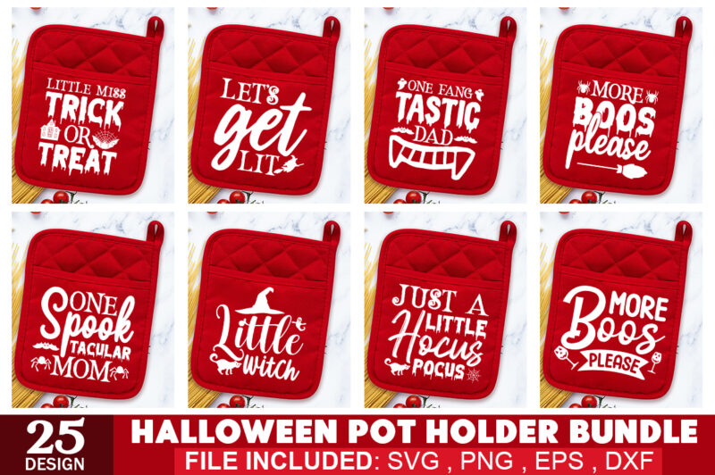 Halloween Pot Holder SVG Bundle