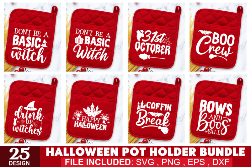 Halloween Pot Holder SVG Bundle