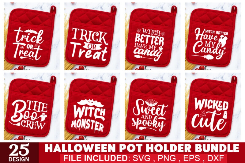 Halloween Pot Holder SVG Bundle