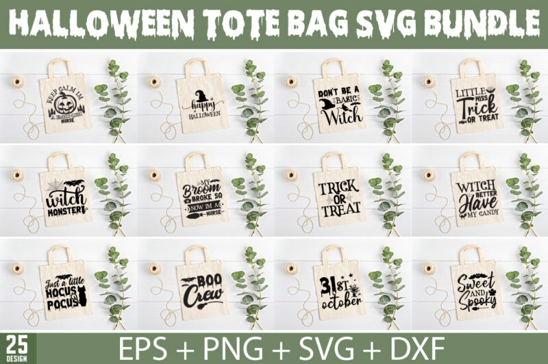 Halloween Tote Bag SVG Bundle