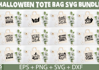 Halloween tote bag svg bundle