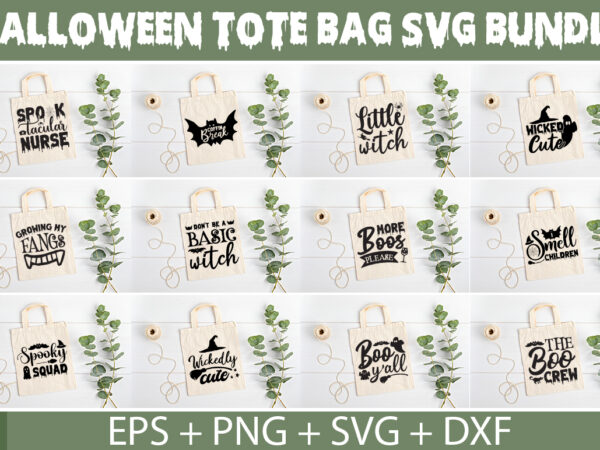 Halloween tote bag svg bundle graphic t shirt