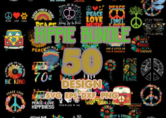 50 Designs Bundle Hippie Soul download file svg, Subliamtion SVG dowload, Hippie Soul Bus PNG, peacelove Hippie, digital dowload