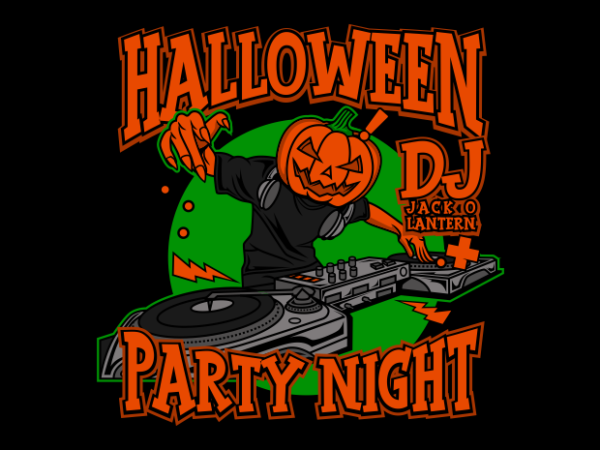 Jack o lantern dj vector clipart