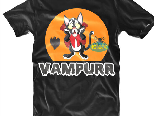 Cat in vampire form svg, vampurr svg, cat svg, halloween svg, witches svg, pumpkin svg, halloween t shirt design