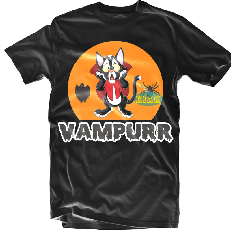 Cat in vampire form Svg, Vampurr Svg, Cat Svg, Halloween Svg, Witches Svg, Pumpkin Svg, Halloween t shirt design