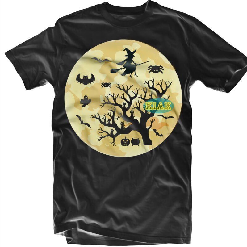 Witch flying under the moonlight horror Svg, Witches Svg, Pumpkin Svg, Wicked Witch vector, Witch Svg, Horror Svg, Ghost Svg, Halloween t shirt design