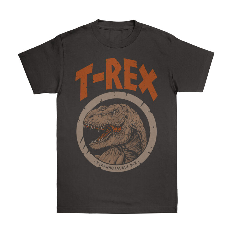 Dinosaur trex closeup illustration