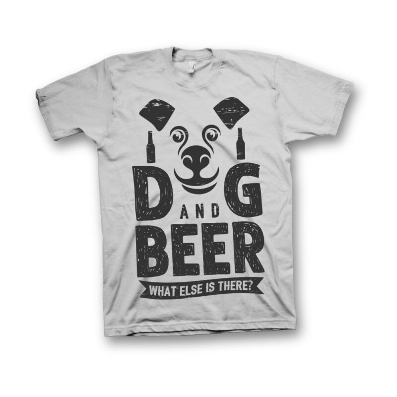 Dog and Beer, pet, animal, beer, drink, soulmate t shirt design for commercial use