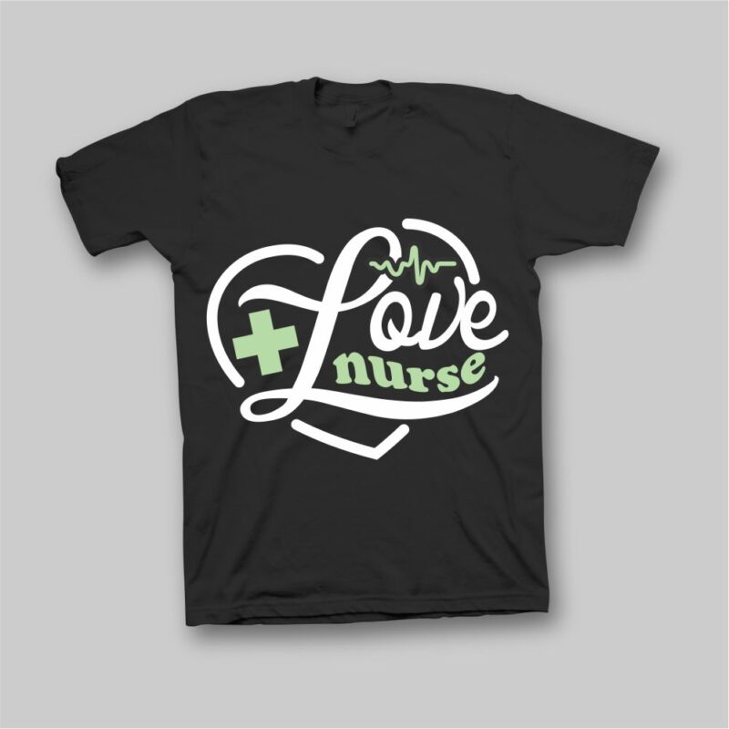 Love Nurse, nurse, heartbreath, vector design for commercial use