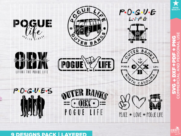 Pogue life outer banks svg, png, pdf, dxf for cricut explore silhouette cameo studios t shirt illustration