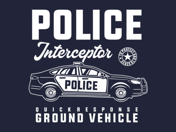 Police car interceptor t shirt illustration