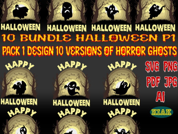 Pack 1 design 10 versions of horror ghosts p1, sunset with halloween ghosts svg, bundle sunset with halloween ghosts svg, sunset pack with ghosts halloween svg, bundle halloween, halloween bundle,