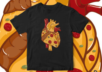 Pizza Heart, Pizza Lover, Pizza T-shirt design, Pizza Vector, Italian Pizza Vector, American Pizza, Pizza Designs, Pizza Png, Pizza Heart Png