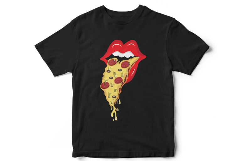 Pizza & Lips, Pizza Hungry, Pizza Addicts, Pizza Vector, Lips Vector, T-shirt design, Pizza Lovers, Pizza Stickers, Lips Vector