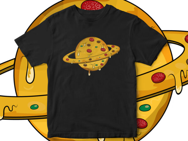 Pizza planet. pizza vector, pizza world, pizza t-shirt design, pizza planet design, pizza t-shirt design, pizza slice vector, t-shirt design