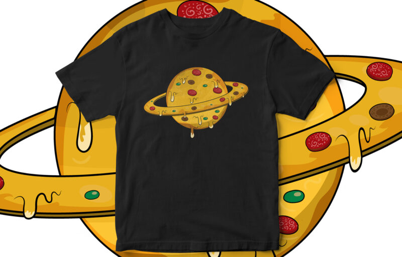 Pizza Planet. Pizza Vector, Pizza World, Pizza T-Shirt design, Pizza Planet Design, Pizza T-Shirt Design, Pizza Slice Vector, T-Shirt design
