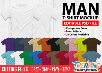 Men T-Shirt PSD Mockup, Men Editable T-Shirt PSD Mockup