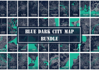 Blue Dark City Map Bundle t shirt template