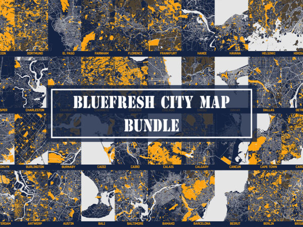 Bluefresh city map bundle t shirt template