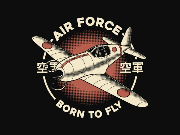 Retro japanese air force t-shirt design