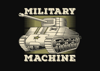 Retro military tank vehicle armour tshirt design