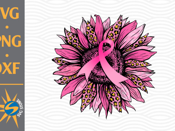 Sunflower ribbon cancer png file files include t shirt template vector
