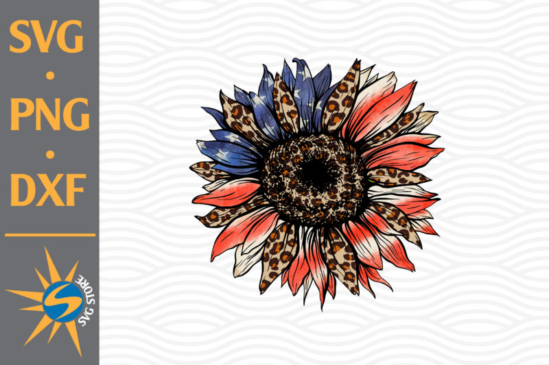 Sunflower American Flag PNG Digital Files Includes
