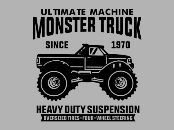 The monster truck t shirt designs for sale