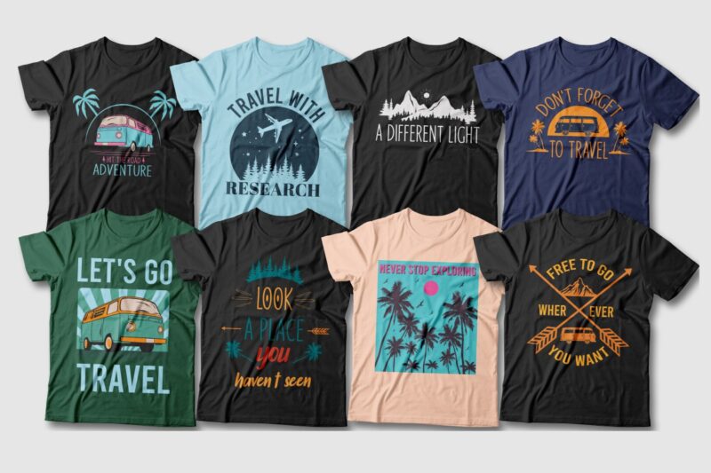 Travel t-shirt designs bundle, Travel quotes, Travel sublimation bundle, Adventure, Travel more,