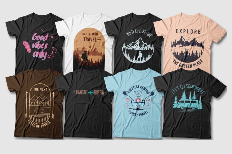 Travel t-shirt designs bundle, Travel quotes, Travel sublimation bundle, Adventure, Travel more,