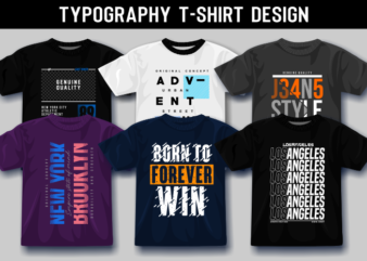 Typography T shirt Design Bundle