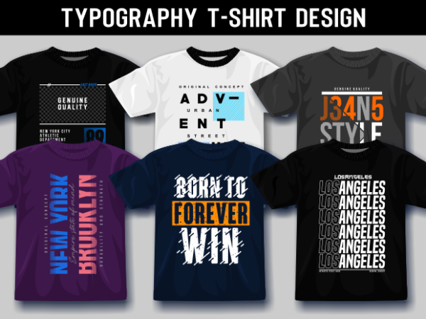 Typography t shirt design bundle