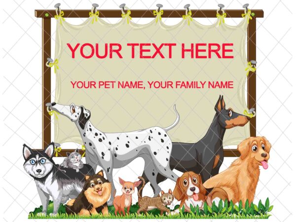 Dog family svg, full dog svg, cute dog svg, your text here svg, dog svg, pet family svg t shirt vector illustration