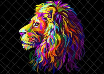 Colorful Lion Head Pop Art Style Png, Lion Head Png, Lion Art Style Png, Leo Zodiac Png t shirt vector file