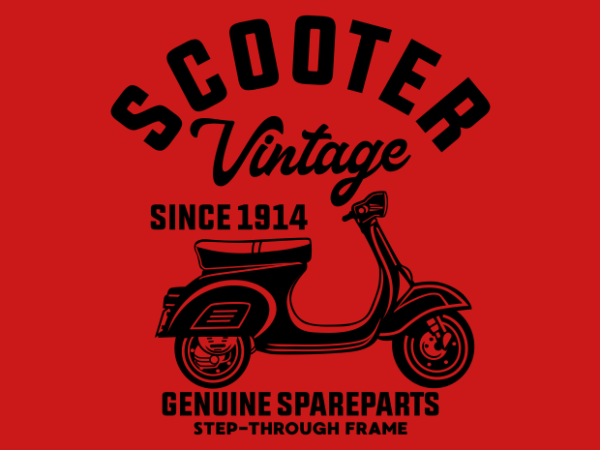 Vintage scooter t shirt vector art