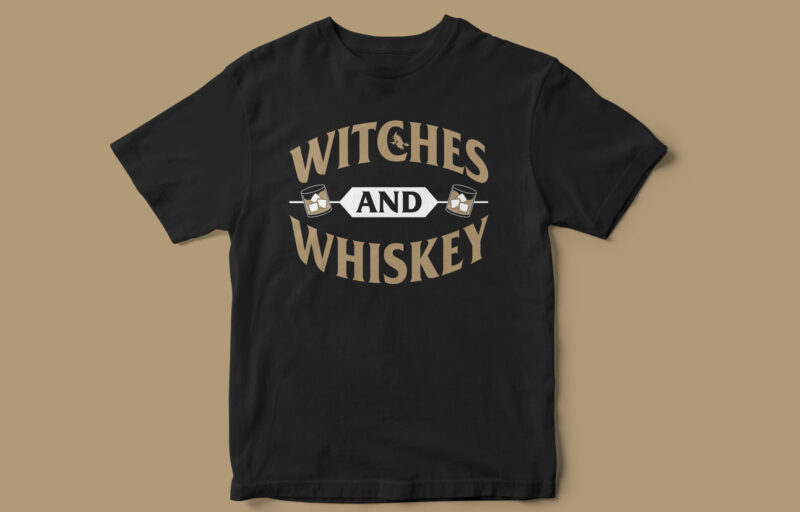 WITCHES AND WHISKEY, hocus pocus, halloween, witch, witch vibes, sticker, halloween t-shirt design, witches be crazy