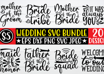 wedding svg bundle t shirt vector illustration