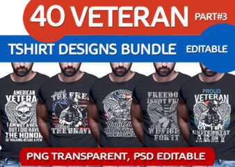 40 VETERAN PART#3 tshirt designs bundle